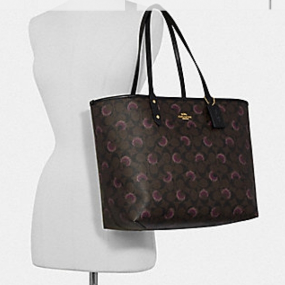 COACH REVERSIBLE CITY TOTE MOON PRINT - Picture 7 of 7